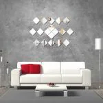 WallWear Mirror Sticker for Home | Mirror Finish Wall Stickers | Pack of (18 Very Big Square Silver) -Self Adhesive Acrylic Sticker, Mirror Stickers for Home & Festivals Decoration