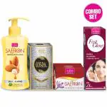 VI-JOHN Women Care Kit (Saffron Cream Advance 50g ,Fast Glow Fairness Cream 50g,Cobra Limited Edition Eau De Perfume 60ml for Women & Fairness All Skin Type Milk Almond Body Lotion 250ml ) (Pack of 4)