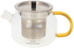 THE KETTLERY Store 4015 Glass Teapot with Removable Stainless Steel Infuser and Lid 470 ml, Gold, Orange