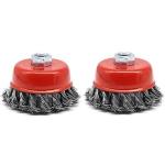 ABlue Clipper 3 inch Wire Wheel Brush, Twisted Knotted Cup Brush with Carbon Steel Wire(Pack of 2)