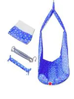 VParents Tot Baby Swing Cradle with Mosquito net Spring (Blue)
