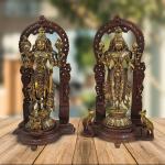 ARTVARKO Brass Vishnu Narayan and Lakshmi Idol Statue - 16 inch