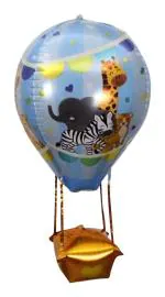Jagmag Happy Birthday Hot Air Balloon Animal Theme Foil Balloon (pack of 2)