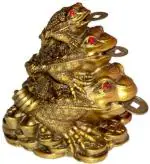 APNA KANHA Triple Luck Money Frog Decorative Showpiece