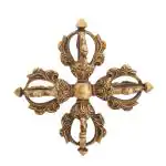 Kalarambh Bharat Haat Yellow Brass Dorje Handicraft Art 14.98 x 14.98 x 5.08 cm
