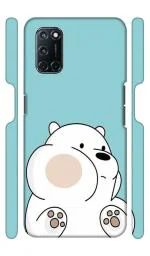 YAPZONE | Cute White Bear | Designer Printed Hard Back Cover for Oppo A52 / A92 / A72 Premium & Attractive Case for Your Smartphone