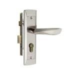 Peak C-201 | 8 inches Mortice Door Handle Set with Lock Body | Chrome Polish, Two Tone | with Screw & Lock Body & Key Cylinder BSK 70mm Mortise Door Lock