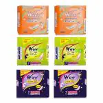 Wow Combo Pack of Ultra Super Plus,Ultra Jumbo Nighter & Ultra Super Plus Pads - Pack of 6(42 Pads)