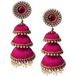 SANJ JEWELRY FASHION Three Step Silk thread Stylist jhumka Earring