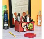 Future Works Desk Organizer for Girls cute Makeup box for kids with Smileys and emoji 2 Compartment Funky Cosmetic organizer Unique gifts for girls and stationary organizer ( Eco Friendly) (Red)15.24 x 7.62 x 8.89 cm; 299 Grams