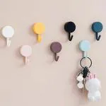 MyHomesWorld No Drilling Plastic Strong Adhesive Wall Hooks for Hanging, Kitchen, Bathroom, Decoration, Utility Hooks for Hanging Photo Frame, Utensils & Clothes - 10 Pcs