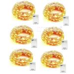 LTETTES Warm White Battery Powered Copper Wire LED String Light 30 Lights