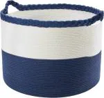 Gratify Blue Cotton Rope Basket, 22 X 22 X 16 Inch