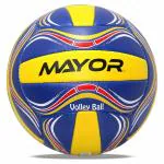 Mayor Sunset Volleyball - Standard Size for Men and Women | Free Air Pin Included | Strong Grip Vollyball | Original Brand | Ideal for Boys and Girls | Blue/Yellow Colour Official Size:4