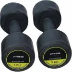 Yash Fitness Exclusive Quality Rubber Dumbbell Set Of 5 kg X 2 ( 10Kg) Fixed Weight Dumbbell (10 kg) *