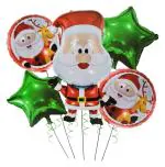 My Party Suppliers Christmas Decorative Santa Claus Mylar Stars Aluminum Foil Balloons (5 pcs)