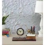 Opperste Industries | Metal Pen Pencil Holder Stand Desk Organizer with Attached Metal Doctor Stethoscope for Doctor's Desk , Copper And Silver