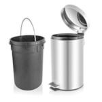 OPR Stainless Steel Round Pedal Dustbin with Soft-Close Lid And Foot Pedal | Dustbin For Home, Kitchen, Bathroom, Office And Washroom With Lid And bucket (Silver, 15 Ltr)