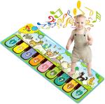 Patpat Patpat Kid's Piano Mat, Musical Mat Piano Keyboard Play Mat Floor Music Mat for Toddlers, Early Educational Toys Gift Kids Toys for Boys Girls1 + Year (110x36cm) (Green)