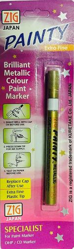 Pentel Zig (Japan Painty Metallic Permanent Marker (Gold, Pack of 6)