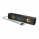 Portronics in Tune 3 6W Soundbar with LED Light, USB Powered, 3.5mm Audio Jack, Multicolor LED Light, Volume Scroll Button(Black)