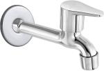Livefast Silver Stainless Steel Soft Long Bib Cock With Wall Flange Tap Faucet - Wall Mount Installation Type