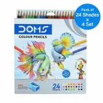 DOMS Non-Toxic Assorted Colour Pencil Set in Cardboard Box 24 pcs (Set of 4)