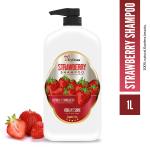 Tryones Strawberry Shampoo: Enriched with 25 Natural Ingredients for Vibrant Shine and Hair Health, Suitable for All Hair Types, 1000ml