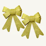 SpecialYou.in Pack of 2 Christmas Decorations Items Glitter Ribbon Golden Bow (18 * 14 CM) Bow Tie Sparkly Bowknot for Christmas Tree Decoration Items, Door, Tree Topper Decoration