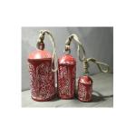 Bellsin Decorable Big Red Jumbo Bell in Distressed White Finish Iron Windchime (21 inch, Red)