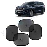 Kingsway Car Curtain Sticky Sun Shade Universal Use for Toyota Innova Hycross, 2023 Onwards Model, Color : Black, Mesh, Pack of 4 Piece Car Sun Shades Blinds Cover