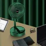 CABTY My Foldaway Rechargeable Fan Portable All in 1 Folding Desk Fan, Travel Fan, Battery Operated Fan for Bedroom/Camping/Beach & More with 3 Modes, Quiet Folding Fan for Bedroom Desk/Office