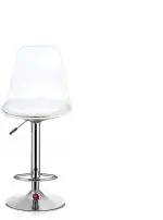Sitwell White Fabric Bar Stool With Footrest