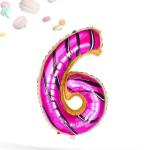 My Party Suppliers Six Donut Number Candy Theme Foil Balloons