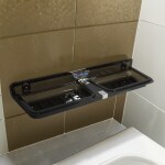 CENTURY Double Soap Dish | Soap Holder | Soap Dish for Bathroom | Bathroom Accessories | Dish Soap Holder for Kitchen Sink | Dish Soap Holder | Polycarbonate Soap Dish (Smoke Black) CAL-1112