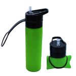 Amour Foldable Bottle, Silicon Collapsible Bottle, Outdoor Bottle,Camping Hiking Water Bottle(Green)
