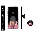 Mobi Elite Girl Printed Hard Back Case Cover with Mobile Holder, Pop holder, Pop socket for Mi Redmi Note 6 Pro