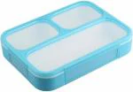 4tens Plastic 3 Compartment Lunch Boxes for Kids School Meal Snack Tiffin Box with Spoon for Travel