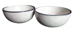 Mkd2 Rise White Black Dotted Handmade Ceramic Soup Bowl 200 ml (Set of 2)