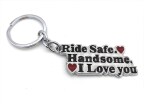 Caristo Drive Safe | Ride Safe Handsome I Love You (KC-113) Silver Metal Keychain for Car Bike Men Women Kids Keyring