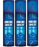 LAYERR Shot Absolute Series Game Fragrant Body Spray for Men and Women 125 ml (Pack of 3)