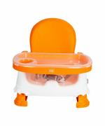 Mee Mee Baby Foldable Feeding Booster Seat with Detachable Feeding Tray, Anti Skid Base, Dishwasher Safe Tray, Three Point Safety Belt for Babies/Kids/Toddlers of 0-2 Years (Orange)