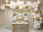 Party Midlinkerz White and Gold Birthday Decoration DIY Kit for Kids (49 Pcs)