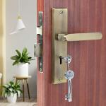 Voltizi Premium LB - 304 8 inch Plate Mortise Lock with Brass Lock Body with 3 Keys (Gold, Stainless Steel)