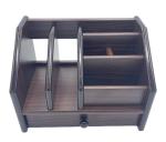 Click to open expanded view GOLD LEAF Wooden Pen Stand 5025 , Pen Stand/Pencil Stand with Drawer, Stationery Stand for Office and Students use - Mobile Holder for Desk