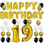 ACOME Multicolor Birthday Letter Foil Number Foil And Metallic Balloons (Set Of 45)