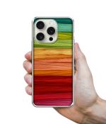Casotec Colorful Thread Design Printed Silicon Soft TPU Back Case Cover for Apple iPhone 15 Pro