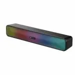 Portronics Pure Sound Pro 6 16W Bluetooth Stereo Soundbar with Multicolour LED Lights, in-Built FM Radio, Built in Mic, Aux in 3.5mm, Micro SD Slot(Black)