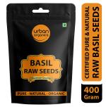 Urban Organics Basil / Sabja / Tukmariya / Bapchi Super Food Healthy and Nutrious- 400g