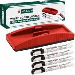 SRIRATNA Non Magnetic White Board Duster And Marker| Dry Erase Whiteboard Eraser for Erasing Whiteboard Marker or Chalkboard Writing - (Pack of 1 Duster And 4 Marker, Multicolor) Dusters (Multicolor)